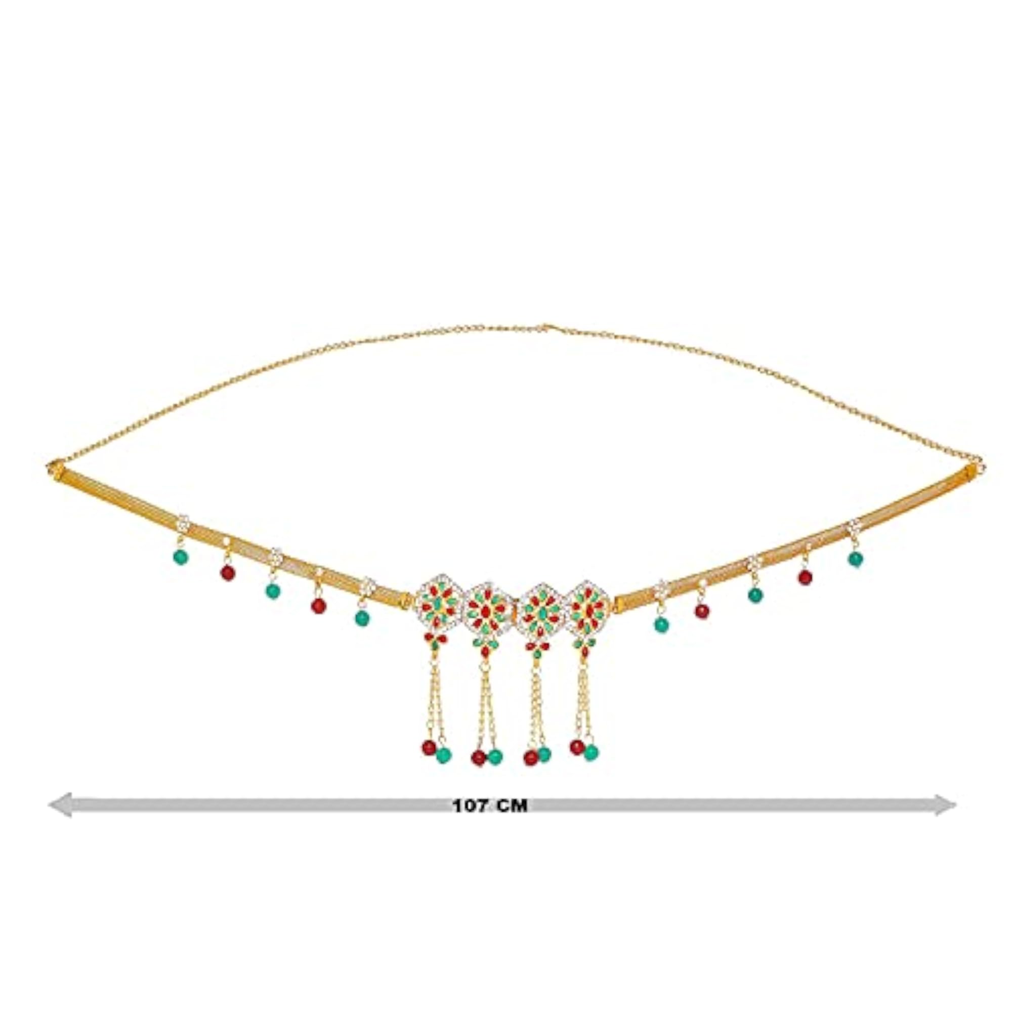 Women's Stylish Gold Plated Temple Kamarband Belly Chains
